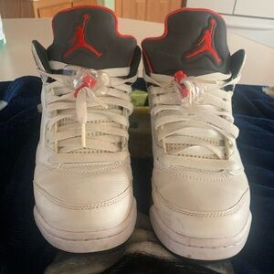 Jordan Kids White and Red Sneakers